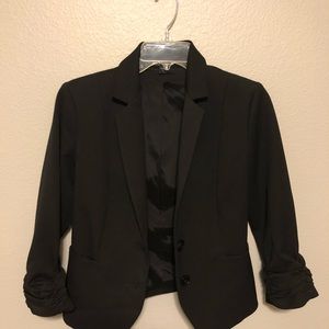 Black Express Blazer - Rouched 3/4 Sleeve - Size 2